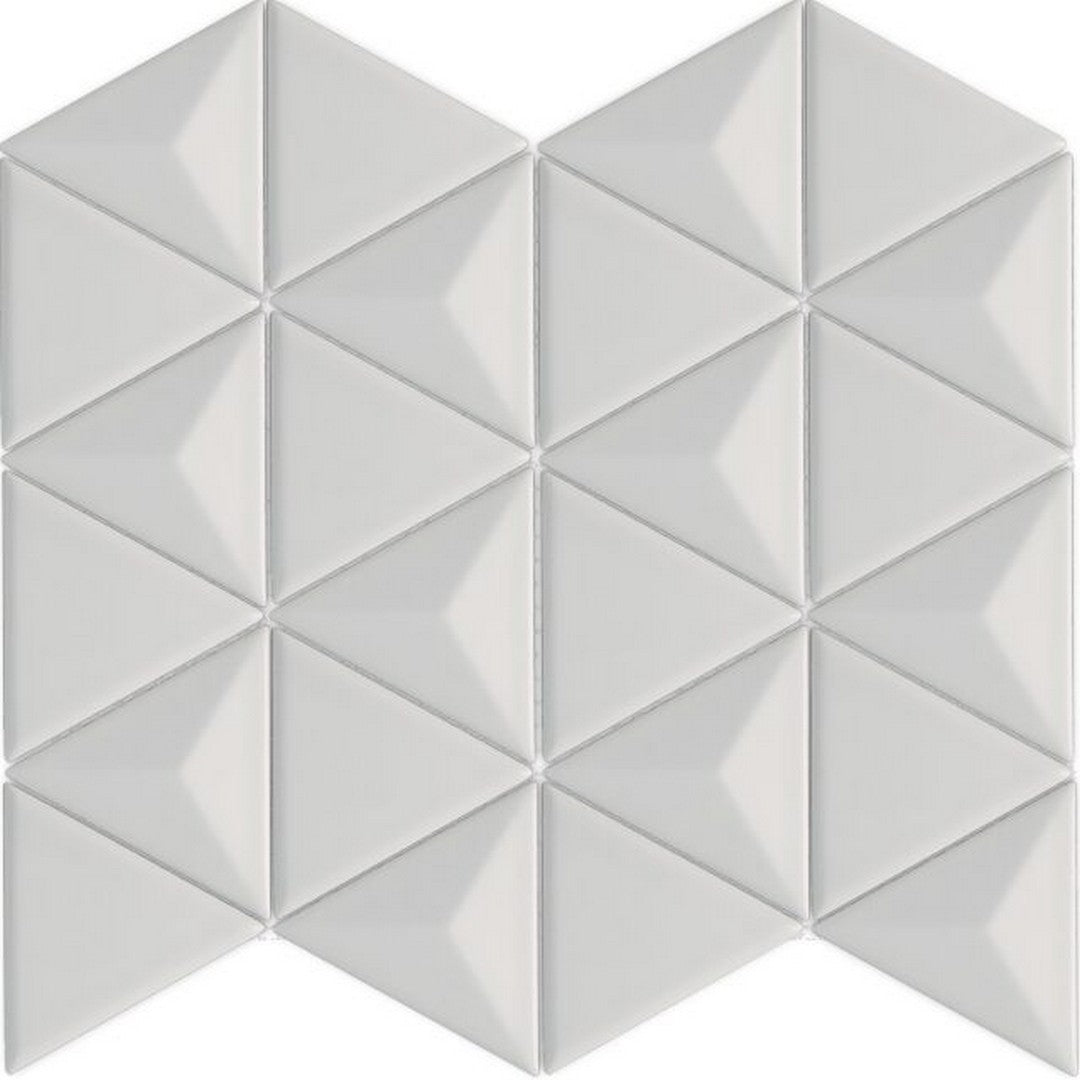 Happy Floors Artisan 12.5" x 11" Gloosy Ceramic Triangle Mosaic