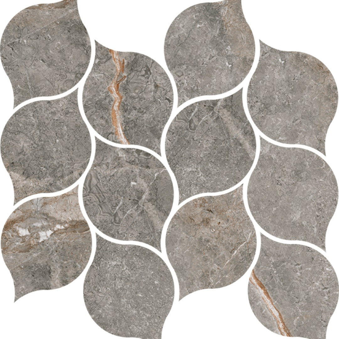 Happy Floors Toscana 11" x 13" Matte Porcelain Leaf Mosaic