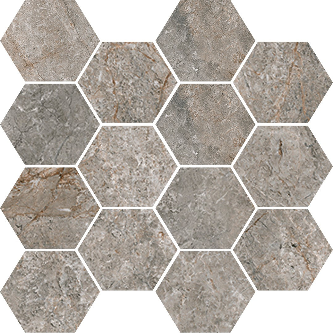 Happy Floors Toscana 10" x 14" Rectified Matte Hexagon Porcelain Mosaic
