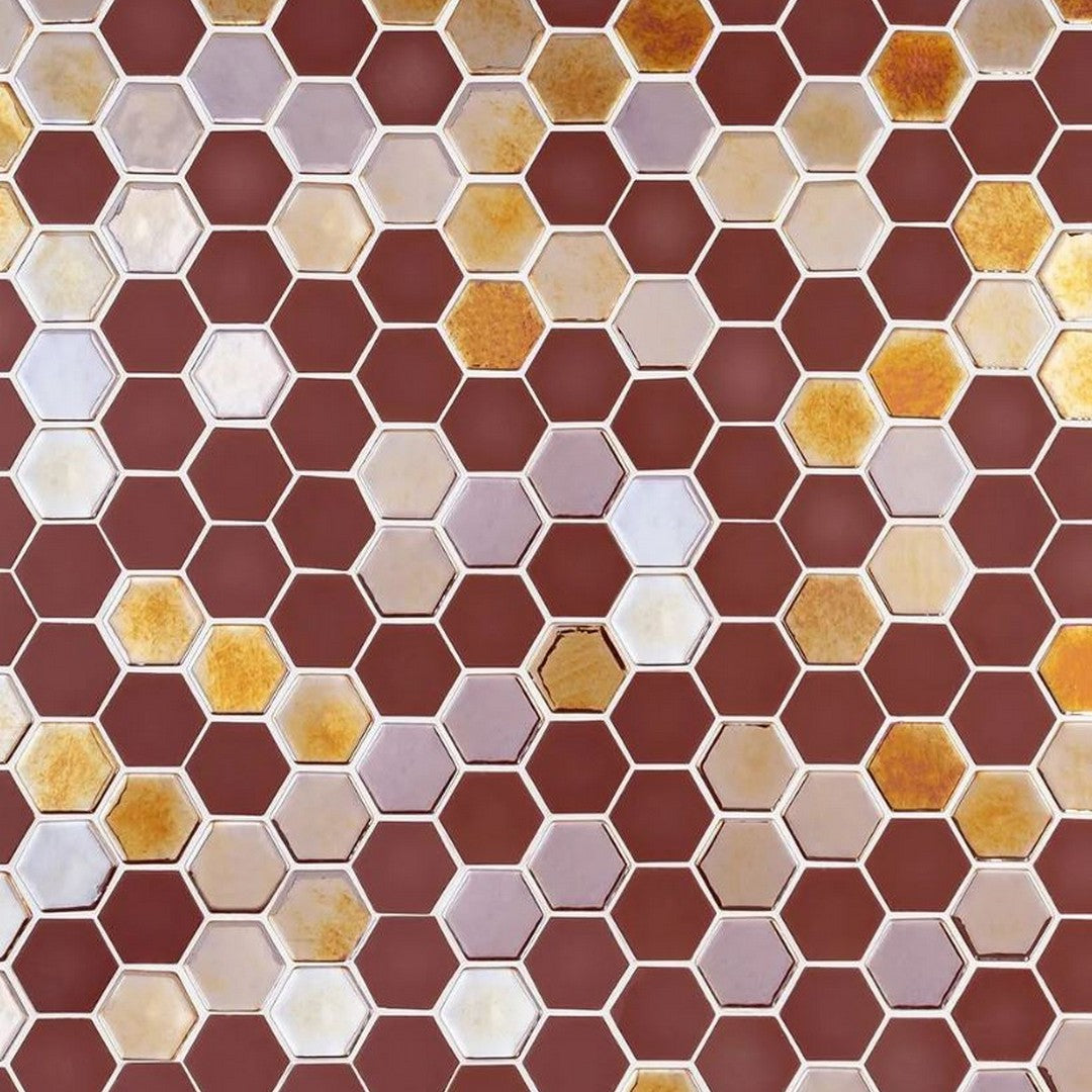 Jeffrey Court Spec 09 - 12.5" x 10.75" Brill Hexagon Glass Mosaic