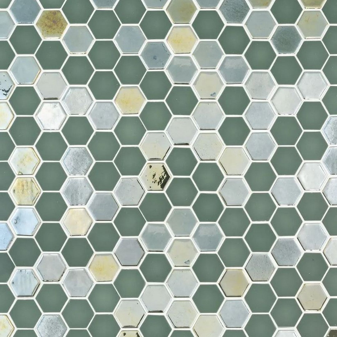 Jeffrey Court Spec 09 - 12.5" x 10.75" Brill Hexagon Glass Mosaic