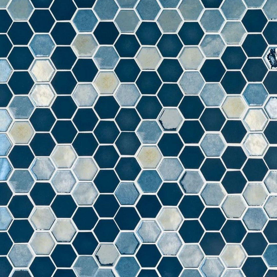 Jeffrey Court Spec 09 - 12.5" x 10.75" Brill Hexagon Glass Mosaic