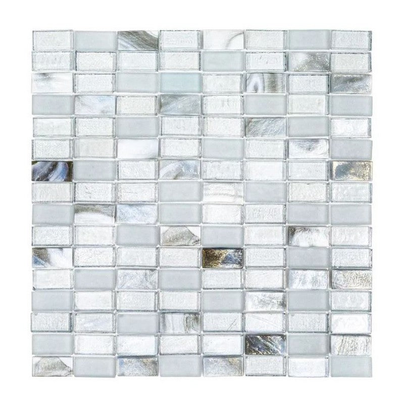 Jeffrey Court Pool 12.25" x 12.25" - 0.63" Stack Brick Blend Glass Mosaic