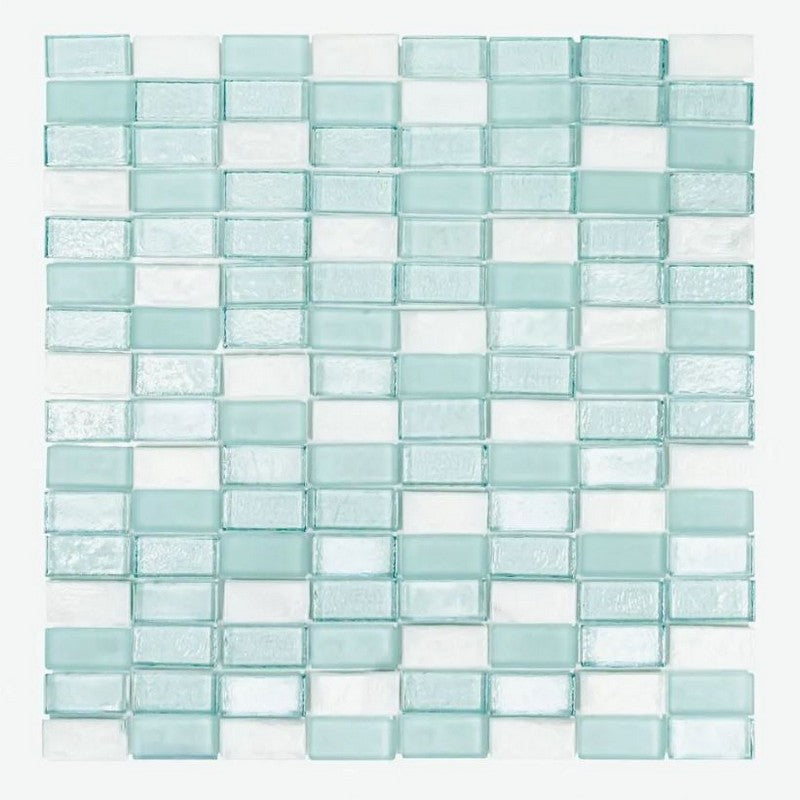 Jeffrey Court Pool 12.25" x 12.25" - 0.63" Stack Brick Blend Glass Mosaic