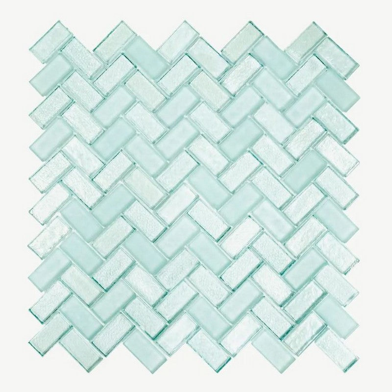 Jeffrey Court Pool 10.63" x 11" - 0.63" Herringbone Glass Mosaic