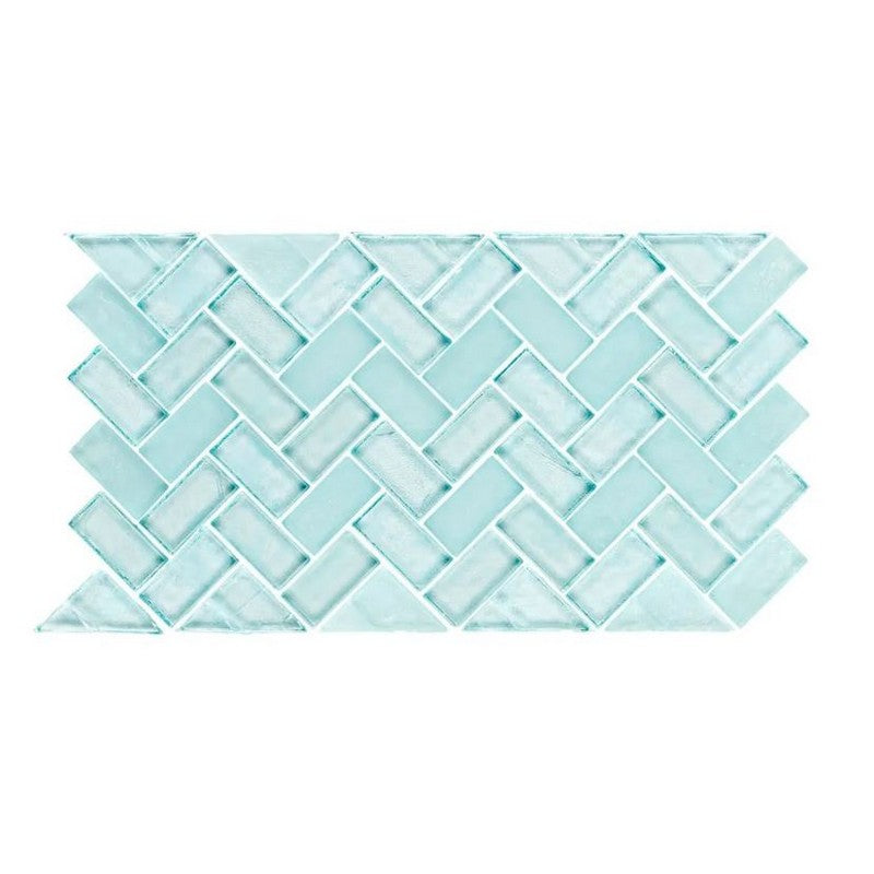 Jeffrey Court Pool 5.88" x 10.63" - 0.63" Herringbone Border Glass Mosaic