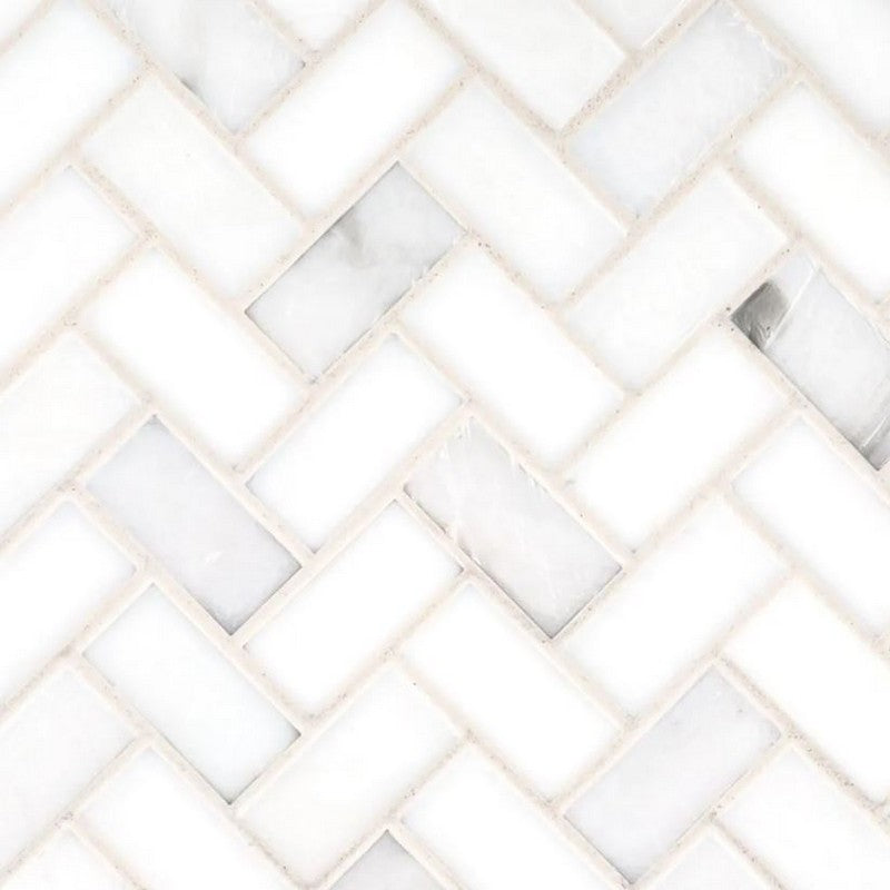 Jeffrey Court Pool 5.88" x 10.63" - 0.63" Herringbone Border Blend Glass Mosaic