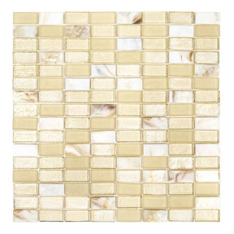 Jeffrey Court Pool 12.25" x 12.25" - 0.63" Stack Brick Blend Glass Mosaic