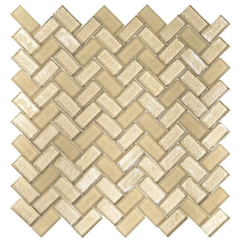 Jeffrey Court Pool 10.63" x 11" - 0.63" Herringbone Glass Mosaic