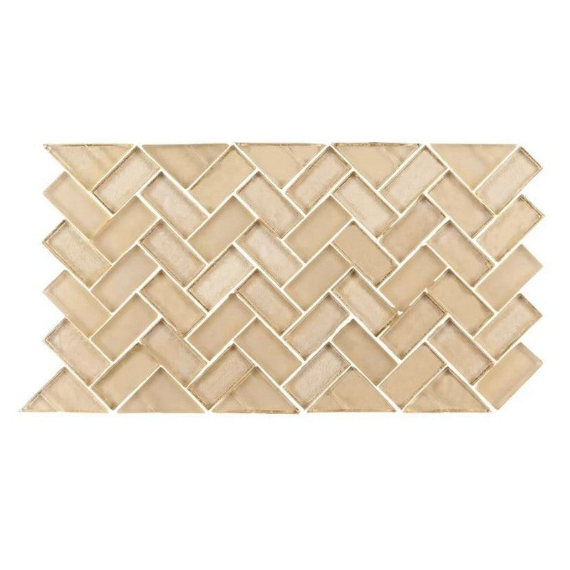 Jeffrey Court Pool 5.88" x 10.63" - 0.63" Herringbone Border Glass Mosaic