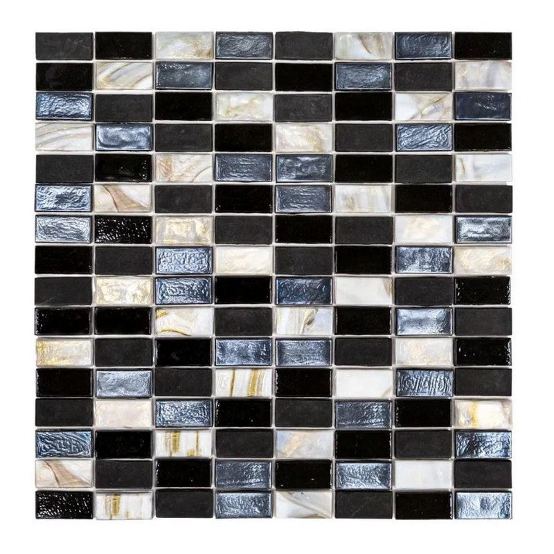 Jeffrey Court Pool 12.25" x 12.25" - 0.63" Stack Brick Blend Glass Mosaic