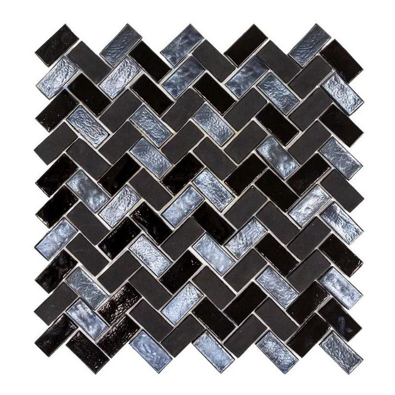 Jeffrey Court Pool 10.63" x 11" - 0.63" Herringbone Glass Mosaic