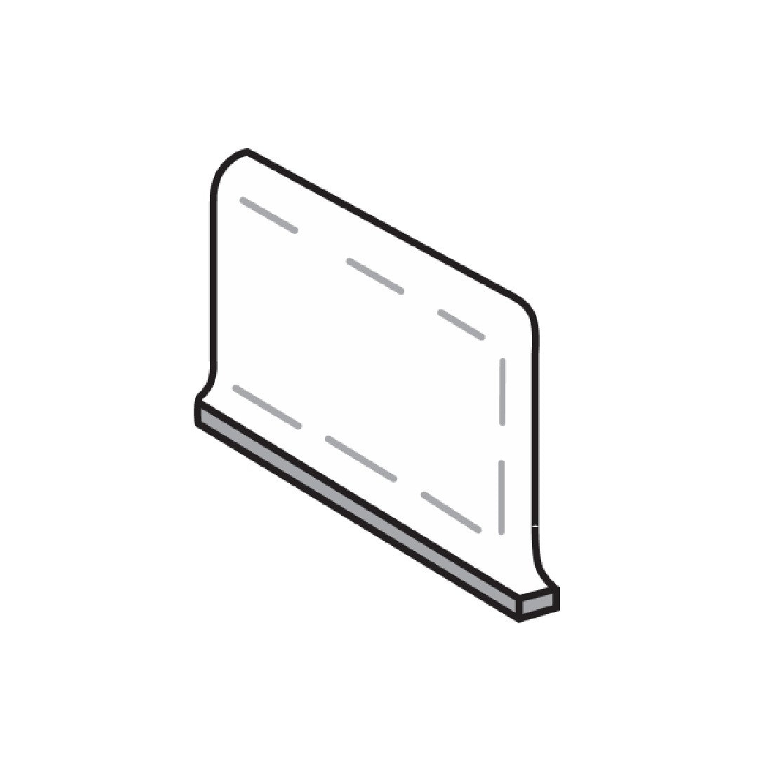 Crossville Cross Colors Mingles 6" x 8" Unpolished Porcelain Covebase Left Corner