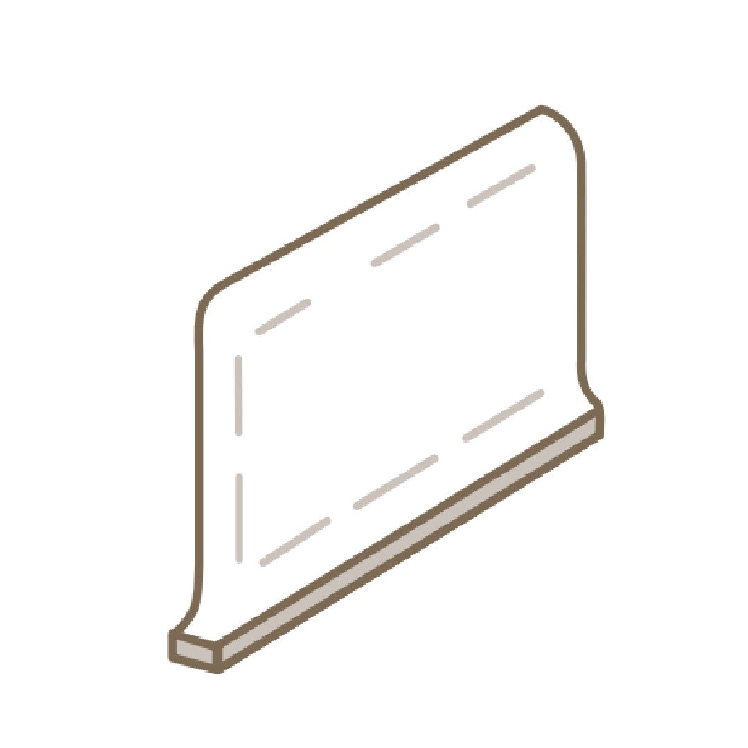 Crossville Cross Colors Mingles 6" x 8" Unpolished Porcelain Covebase Right Corner