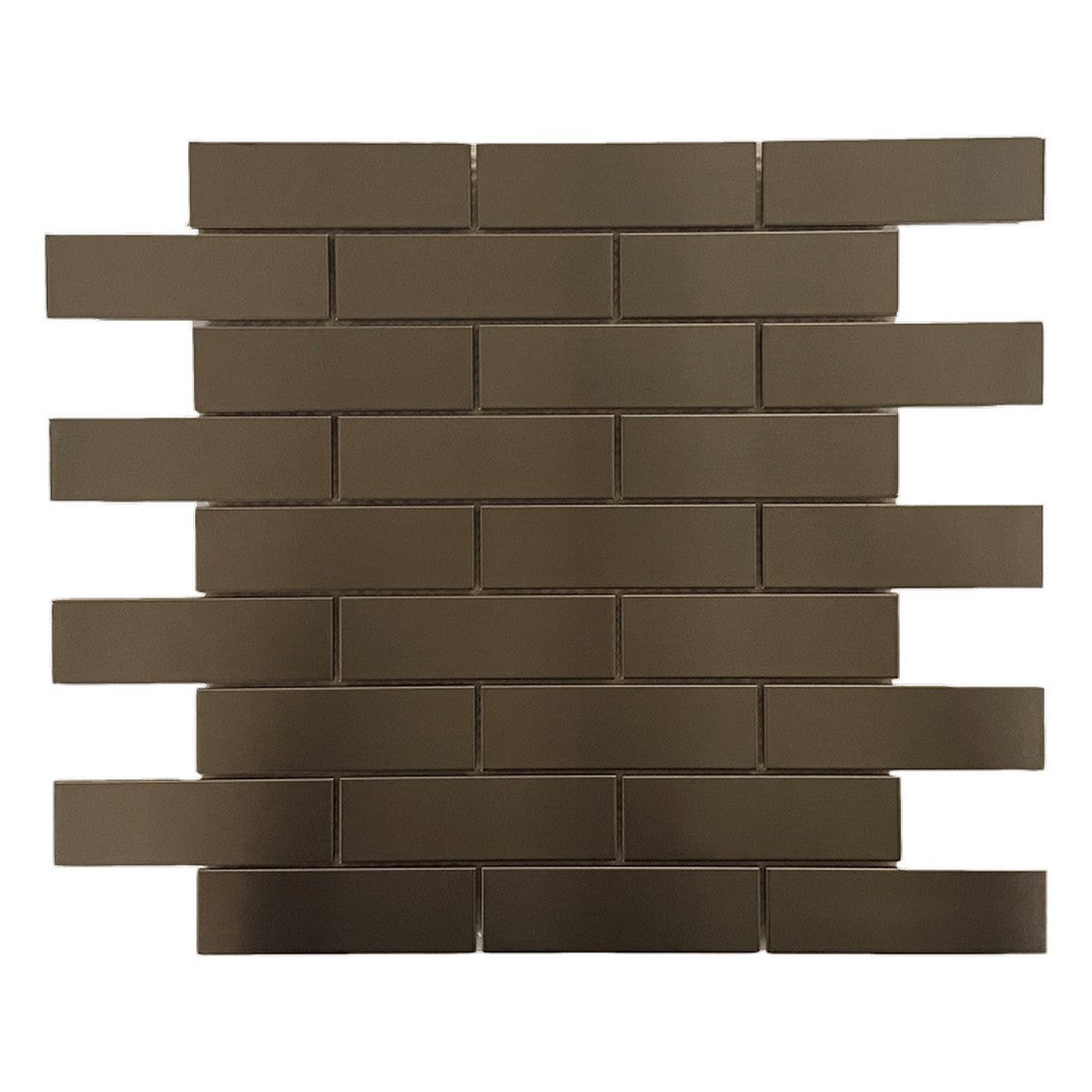 Maniscalco Murray River Metal 11.2" x 11.7" Stainless Steel & Ceramic 1.2X4" Brick Mosaic