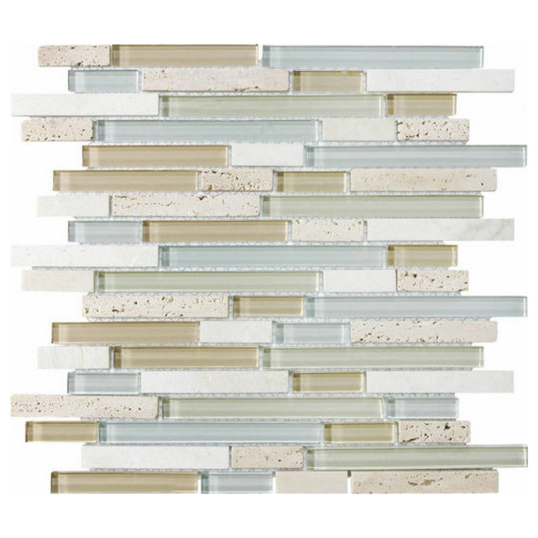 Qualis Ceramica Bliss 12" x 12" Glossy Glass Linear Mosaic