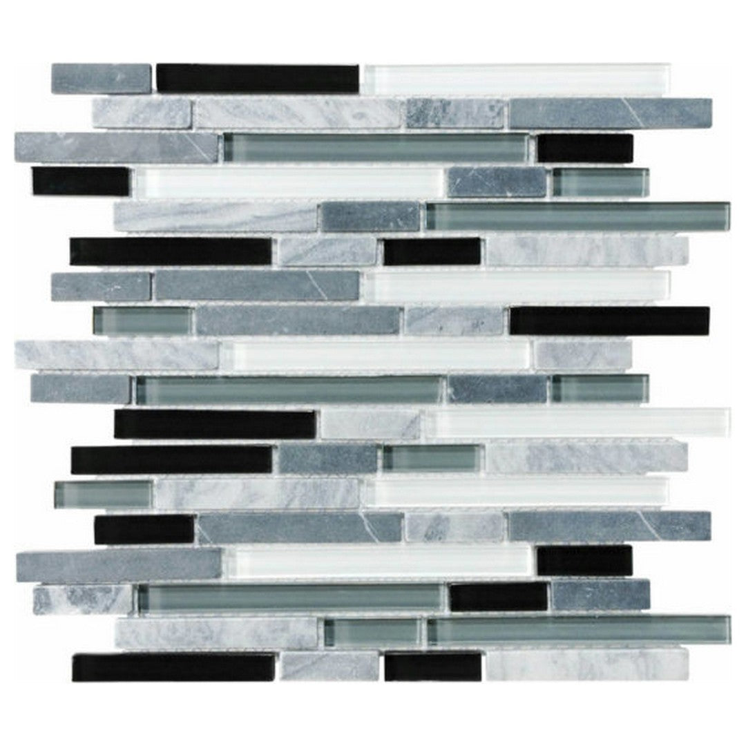 Qualis Ceramica Bliss 12" x 12" Glossy Glass Linear Mosaic