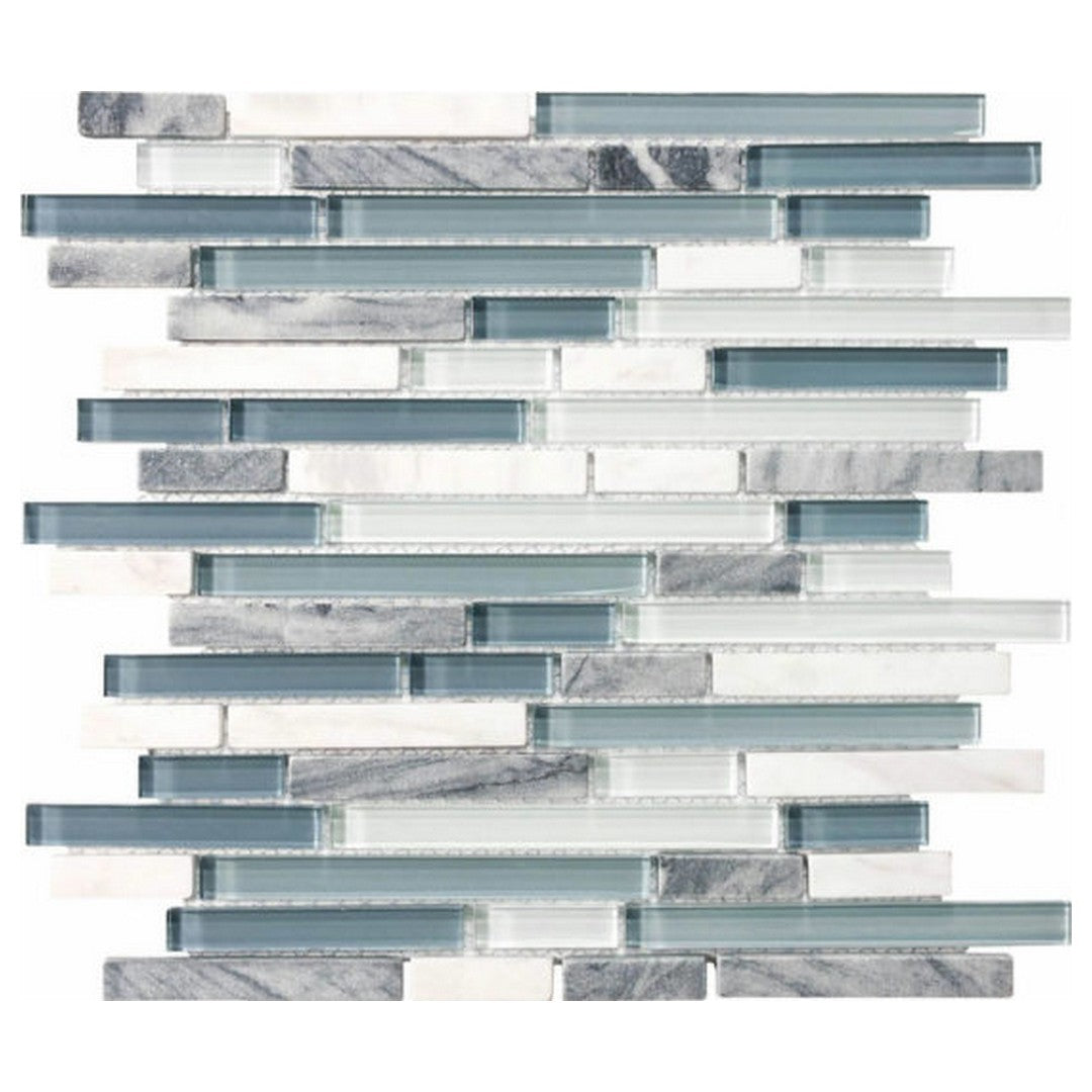 Qualis Ceramica Bliss 12" x 12" Glossy Glass Linear Mosaic