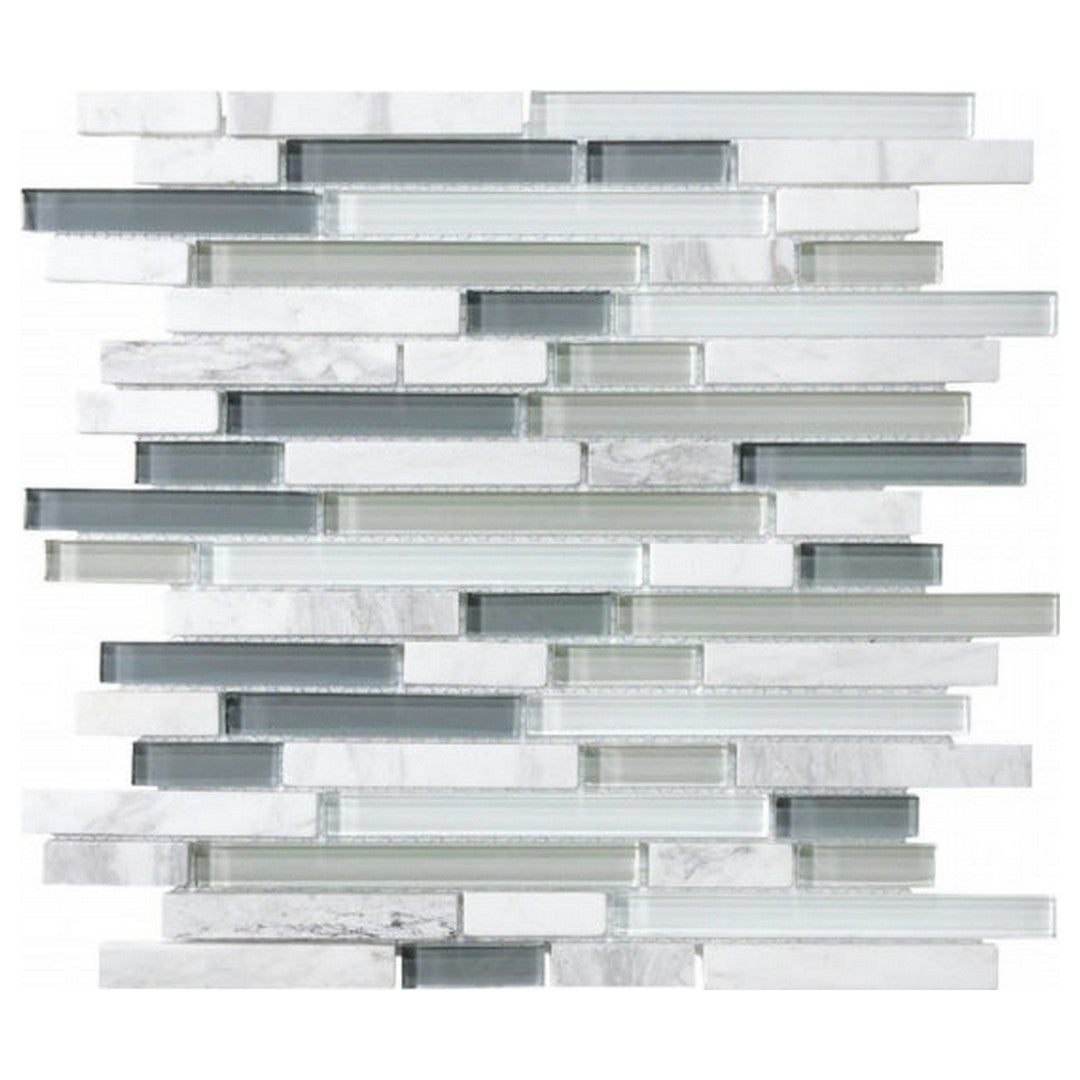 Qualis Ceramica Bliss 12" x 12" Glossy Glass Linear Mosaic