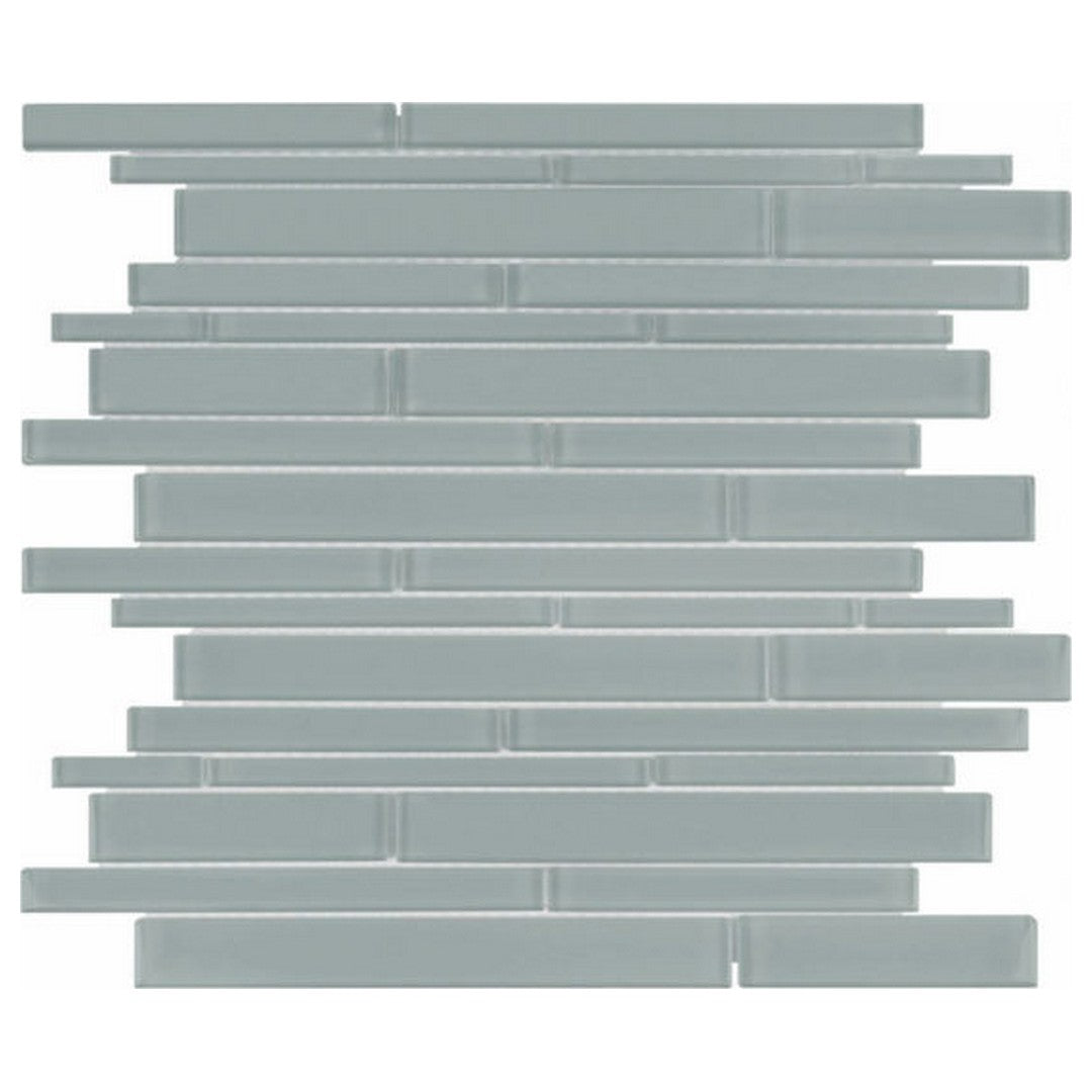 QC Bliss Element 12" x 12" Glossy Glass Random Strip Mosaic
