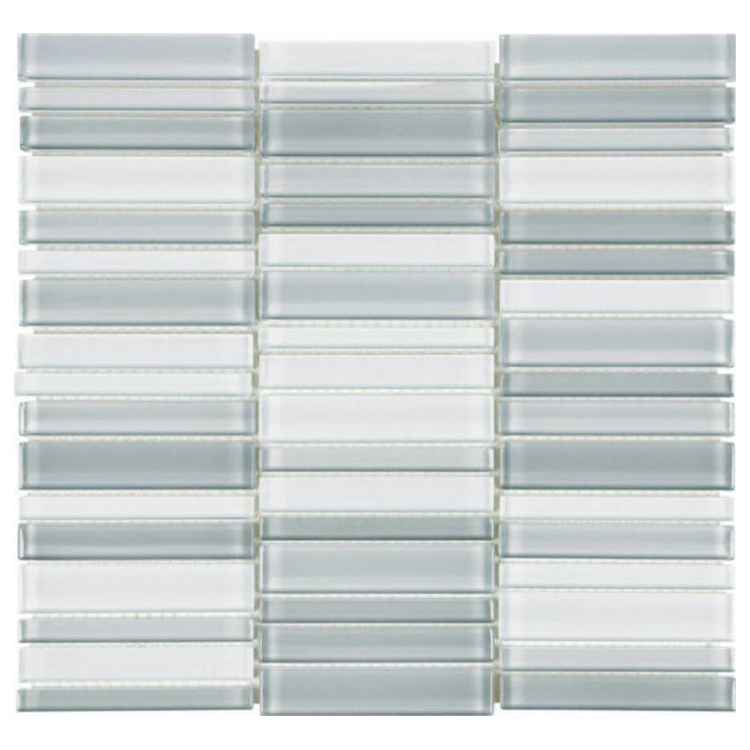 QC Bliss Element 12" x 12" Glossy Glass Blend Stacked Mosaic