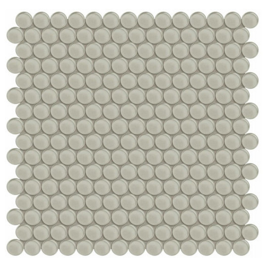 Qualis Ceramica Bliss Element 11.73" x 11.73" Glossy Glass Penny Round Mosaic