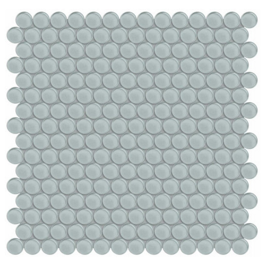Qualis Ceramica Bliss Element 11.73" x 11.73" Glossy Glass Penny Round Mosaic
