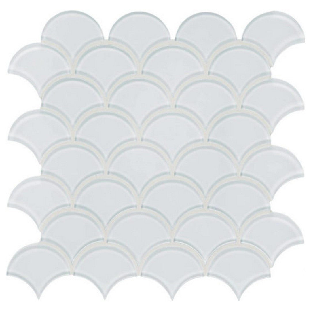 Qualis Ceramica Bliss Element 11.93" x 11.93" Glossy Glass Scallop Mosaic