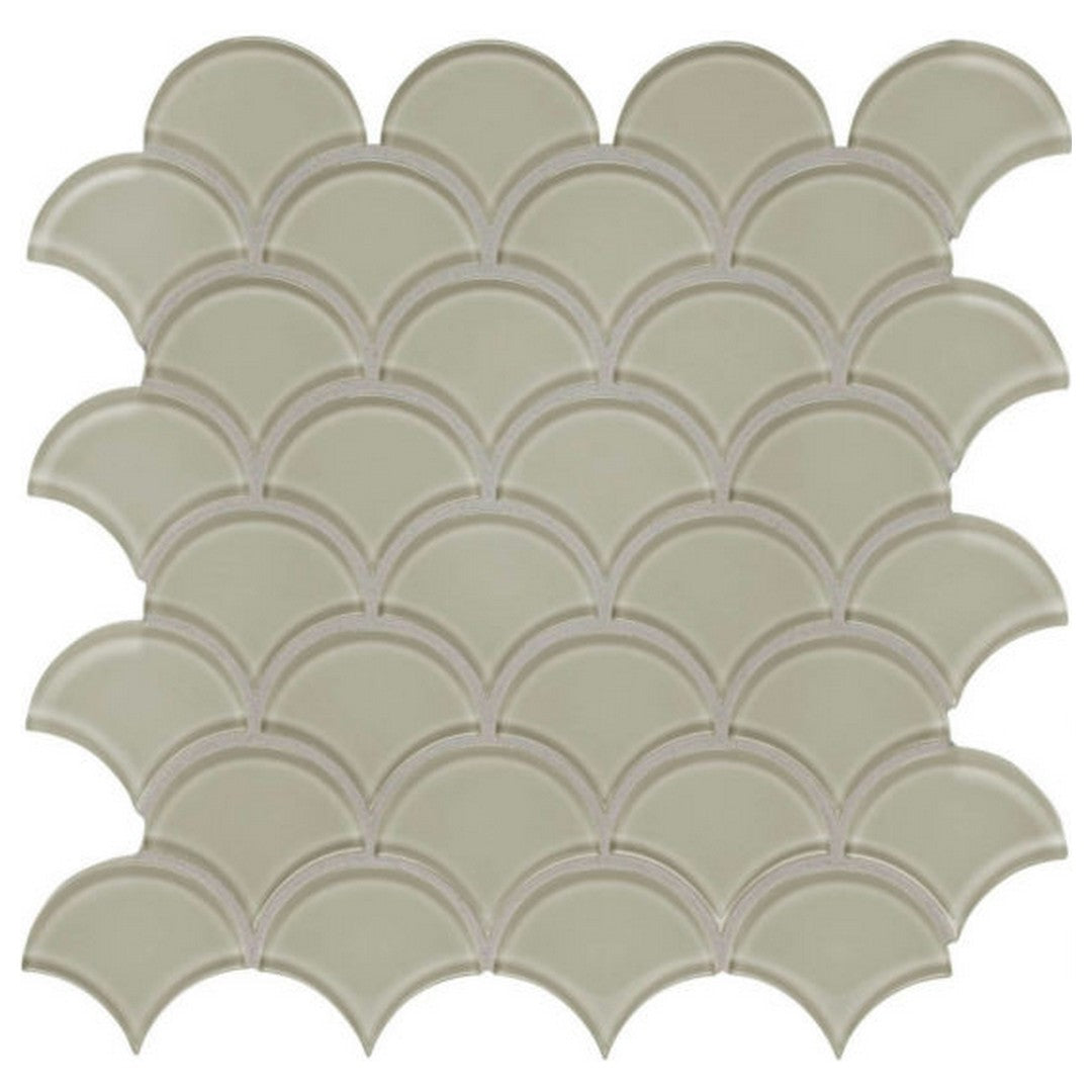 Qualis Ceramica Bliss Element 11.93" x 11.93" Glossy Glass Scallop Mosaic