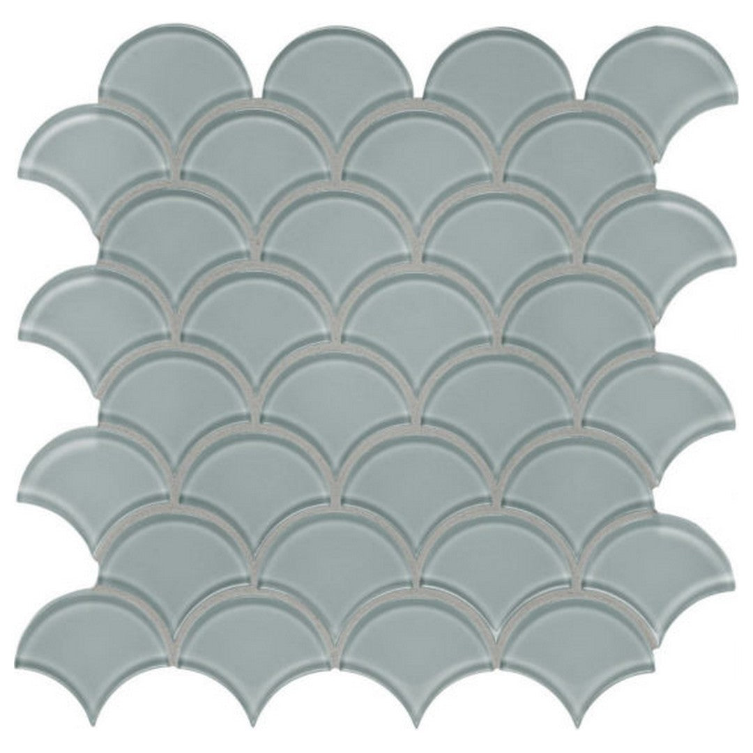 Qualis Ceramica Bliss Element 11.93" x 11.93" Glossy Glass Scallop Mosaic