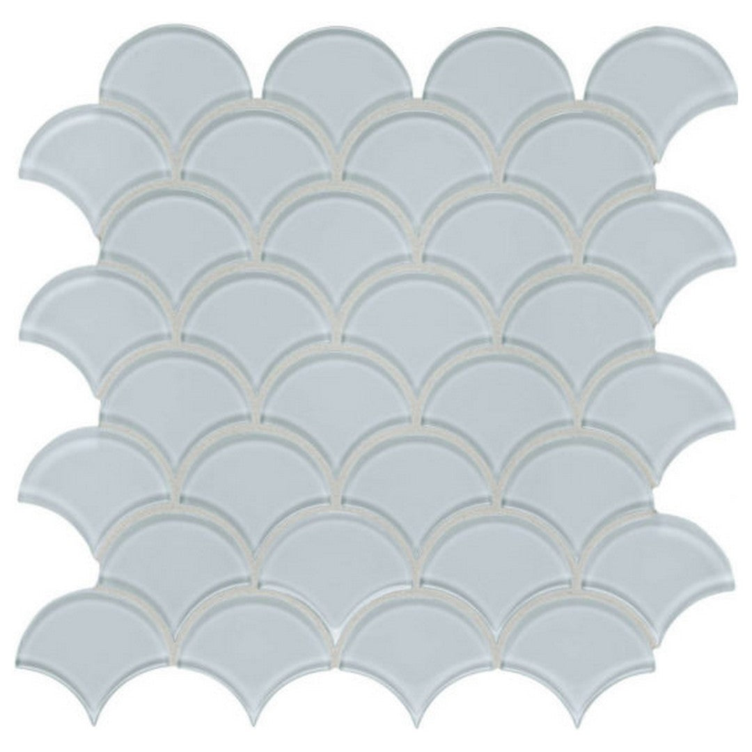 Qualis Ceramica Bliss Element 11.93" x 11.93" Glossy Glass Scallop Mosaic