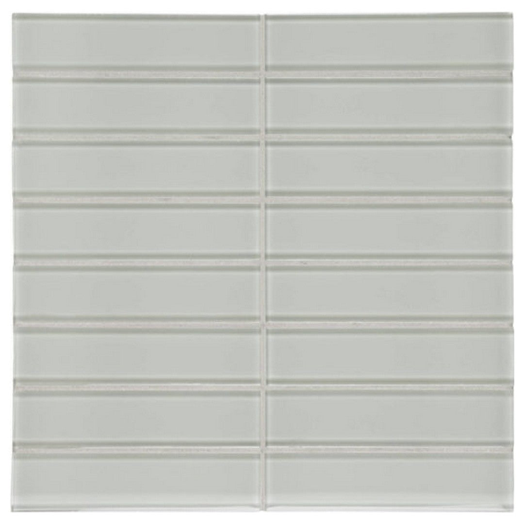 Qualis Ceramica Bliss Element 11.73" x 11.73" Glossy Glass 1.5x6" Stacked Mosaic