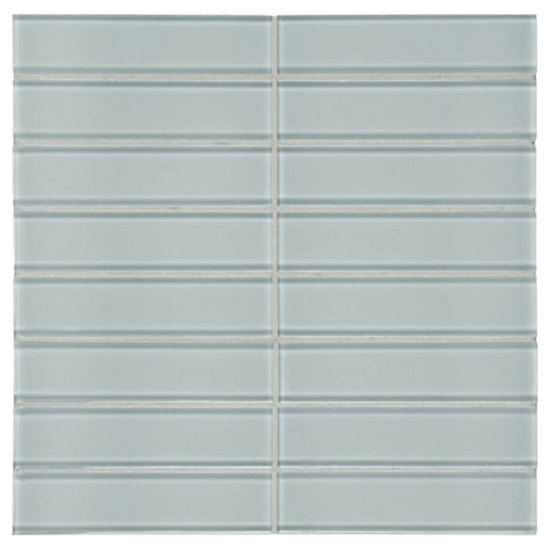 Qualis Ceramica Bliss Element 11.73" x 11.73" Glossy Glass 1.5x6" Stacked Mosaic