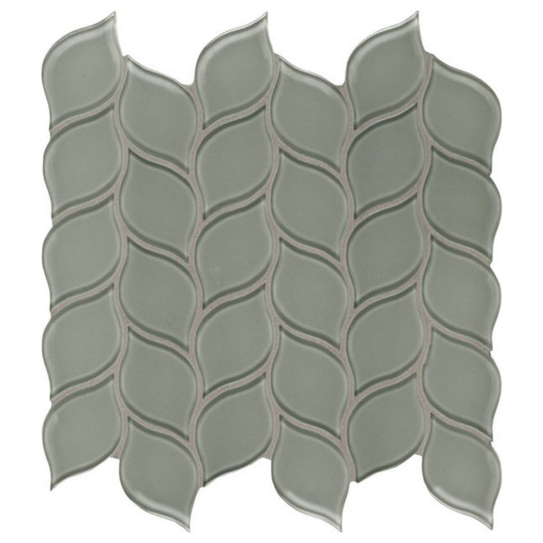 Qualis Ceramica Bliss Element 11.85" x 11.85" Glossy Glass Petal Mosaic