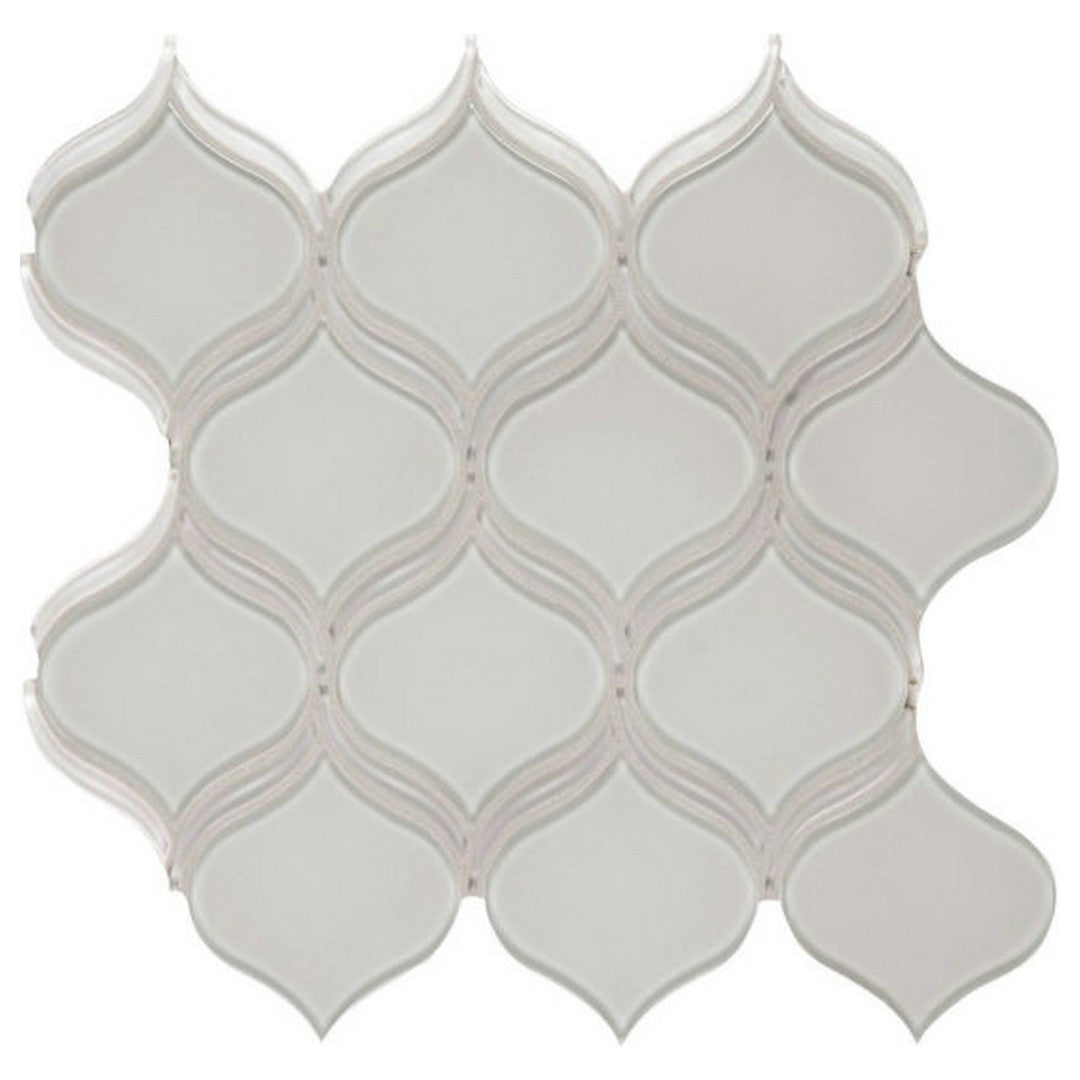 Qualis Ceramica Bliss Element 11.46" x 12.17" Glossy Glass Arabesque Mosaic