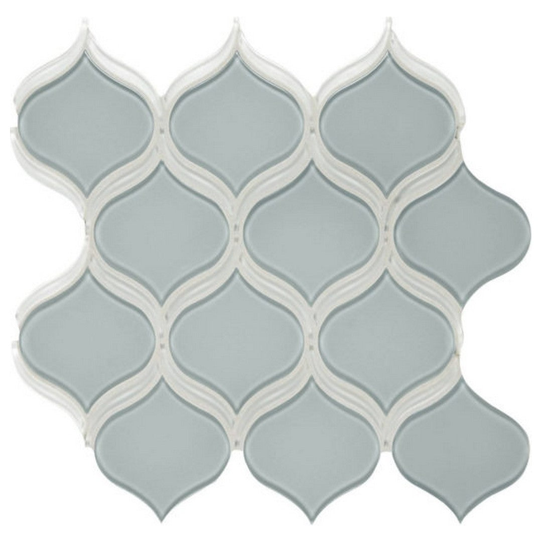Qualis Ceramica Bliss Element 11.46" x 12.17" Glossy Glass Arabesque Mosaic