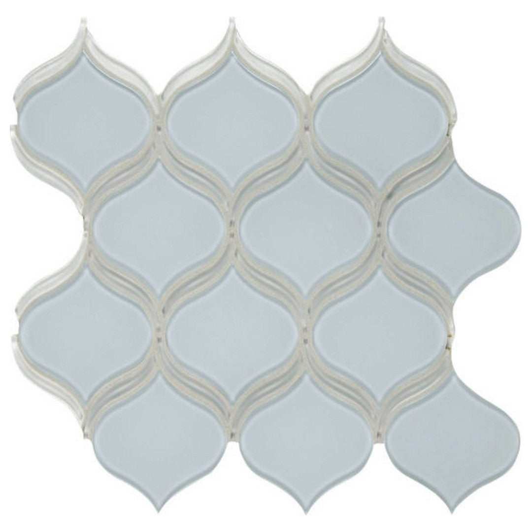 Qualis Ceramica Bliss Element 11.46" x 12.17" Glossy Glass Arabesque Mosaic