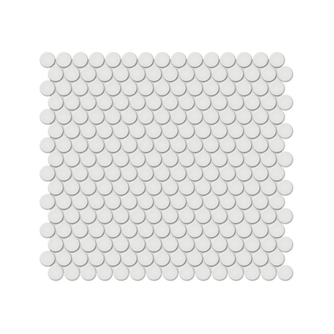Anatolia Soho 11.38" x 12.32" Glossy Porcelain 0.75" Penny Round Mosaic
