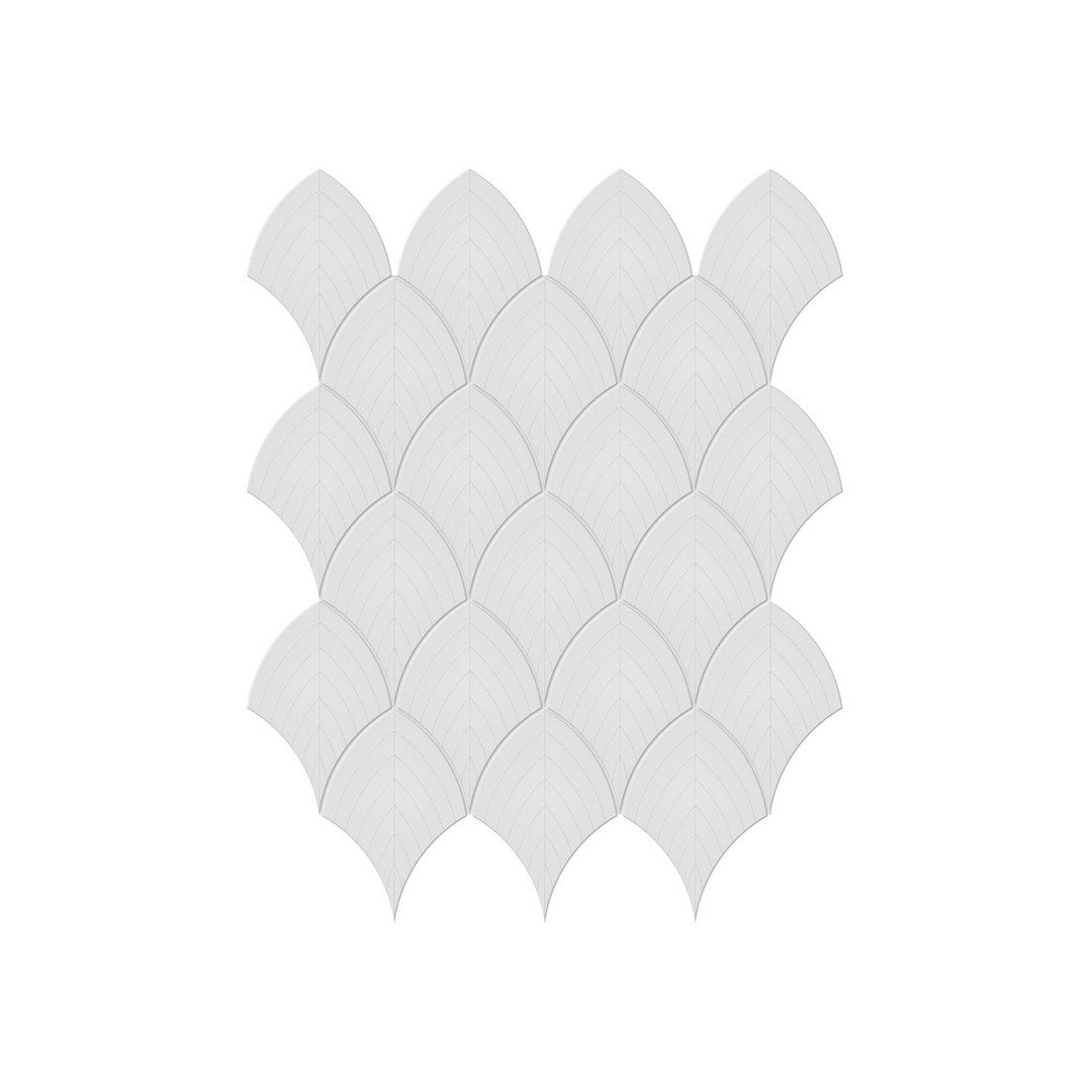 Anatolia Soho 10.75" x 13.35" Glossy Porcelain Scallop Mosaic