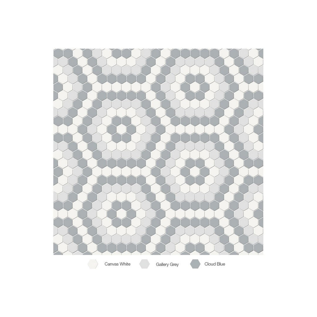 Anatolia Soho 8.3" x 14.45" Matte Porcelain Hexagon Pattern Mosaic