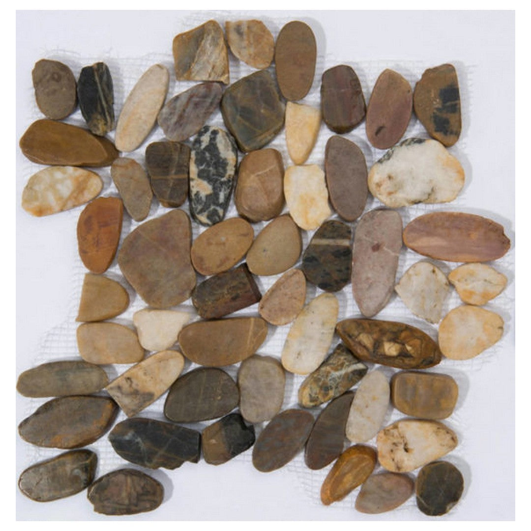 Qualis Ceramica Zen 12" x 12" Matte Natural Stone Flat Pebble Mosaic