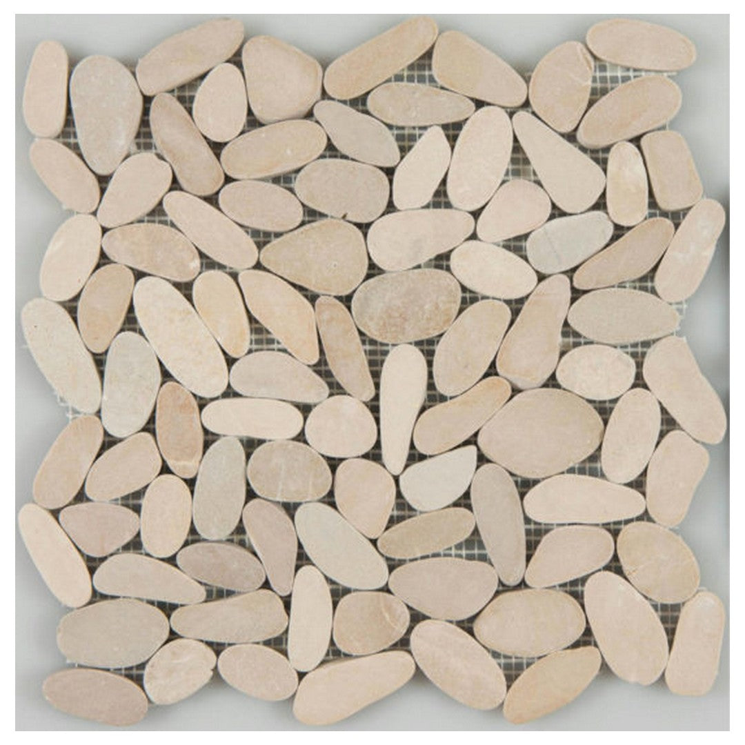 Qualis Ceramica Bliss 12" x 12" Natural Stone Flat Pebble Mosaic