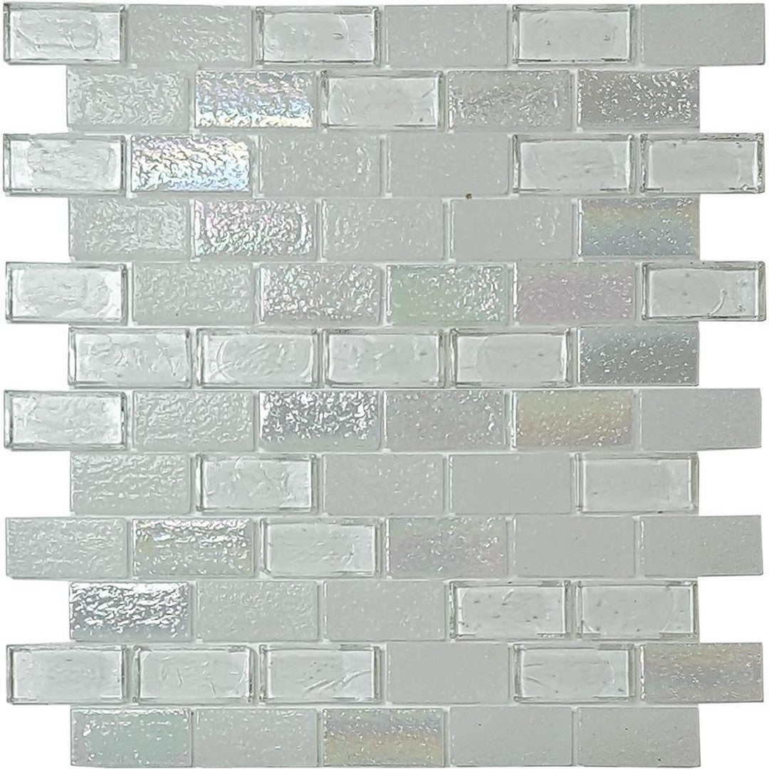 Tesoro Superior 11.5" x 12.5" Interlocking 1x2" Glass Mosaic