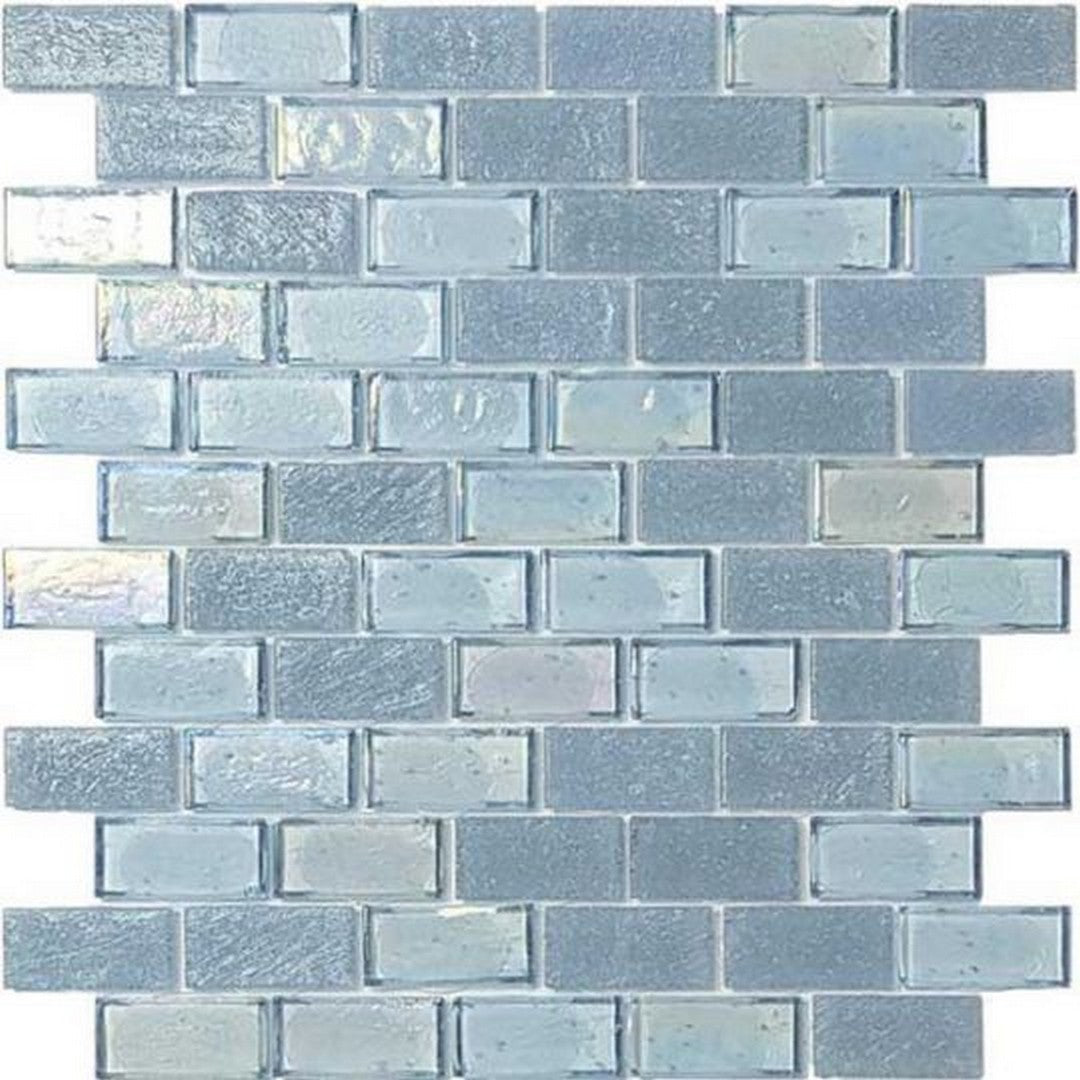 Tesoro Superior 11.5" x 12.5" Interlocking 1x2" Glass Mosaic