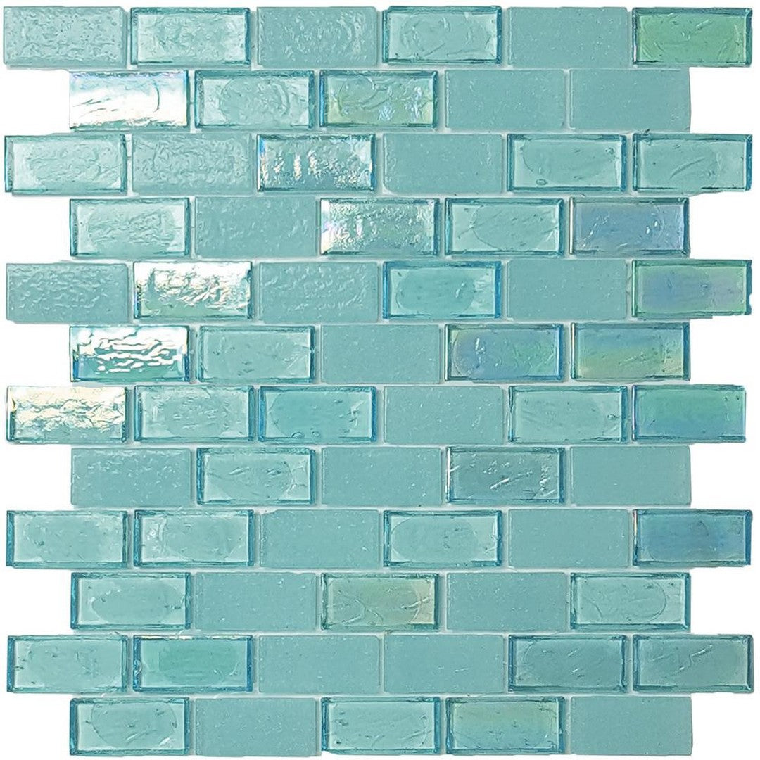 Tesoro Superior 11.5" x 12.5" Interlocking 1x2" Glass Mosaic