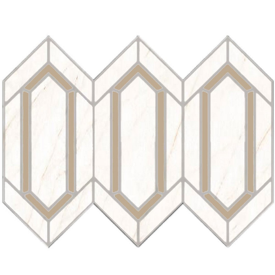 Tesoro La Dolce Vita 9" x 12" Rectified Matte Porcelain Rombo Mosaic