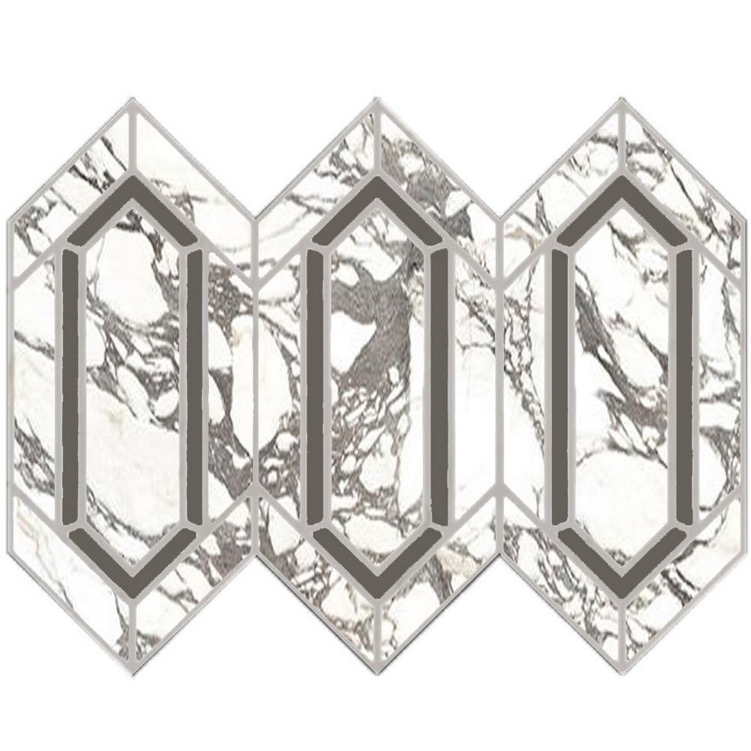 Tesoro La Dolce Vita 9" x 12" Rectified Matte Porcelain Rombo Mosaic