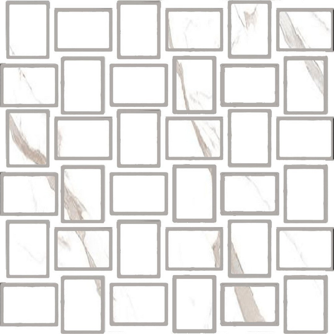 Tesoro La Dolce Vita 11.75" x 11.75" Rectified Matte Porcelain Basketweave Mosaic