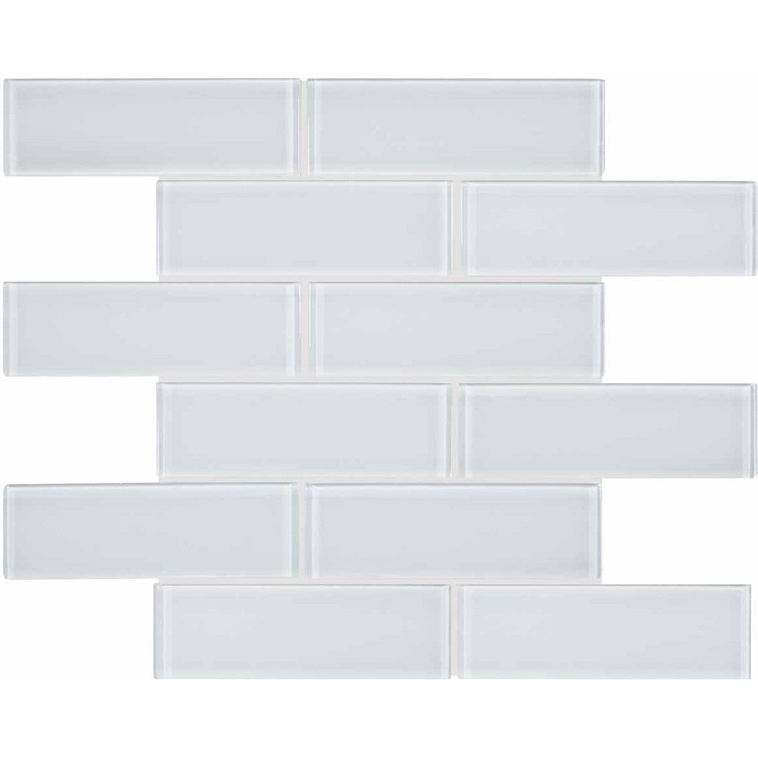 Crossville Elements Glass Posh 12" x 12" Gloss Glass 2x6" Brick Mosaic