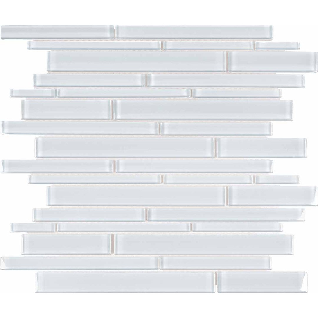 Crossville Elements Glass Posh 12" x 15" Gloss Glass Random Strip Mosaic